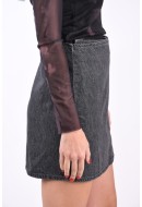 Skirt Selected Slfclair Mw Black Short Wrap Black Denim
